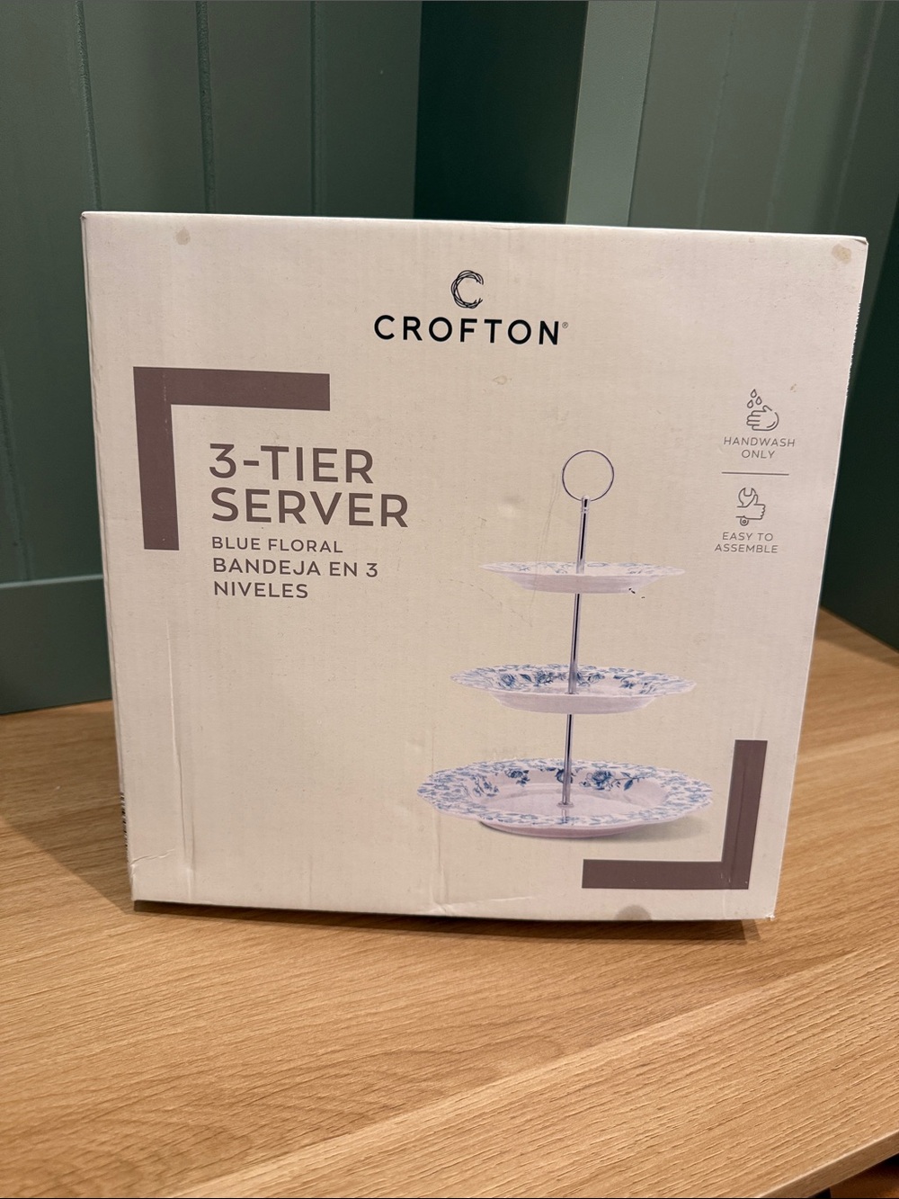Crofton Blue and White 3-Tier Serving Stand